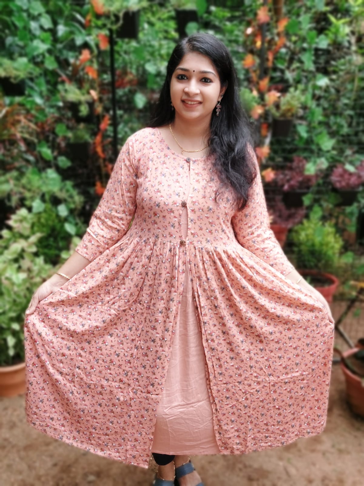 Buy Jyoti Creation Women Rayon Printed Pink Kurti with Jacket Medium at  Amazonin