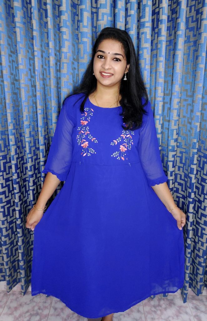 Maternity/Embroidery Feeding Kurtis-Royal blue – Priya's Magic World