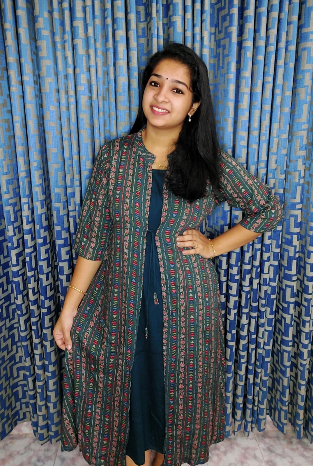 Maternity/Jacket/Feeding Kurtis-Peacock Green – Priya's Magic World