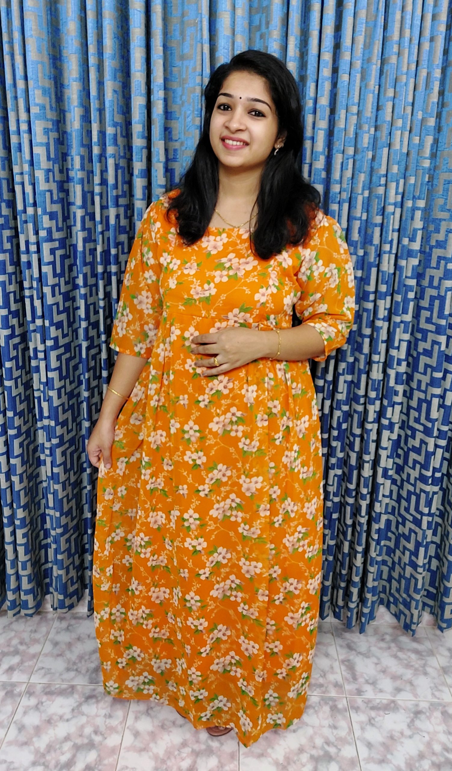 Feeding Gowns/Length 52/Maternity Wears-MANGO YELLOW – Priya's Magic World
