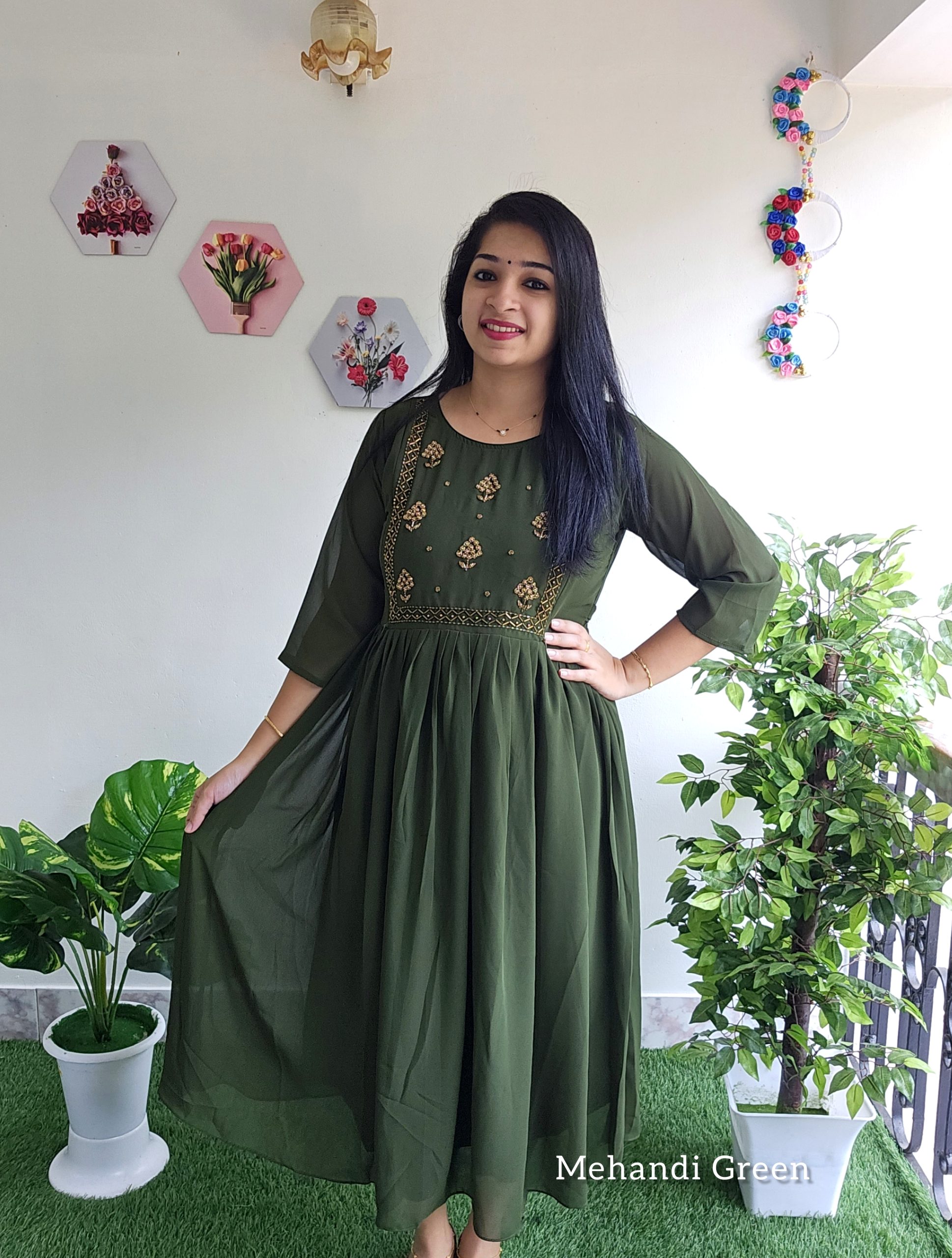 Ready to wear Mehendi Rasam Dress – YouNari