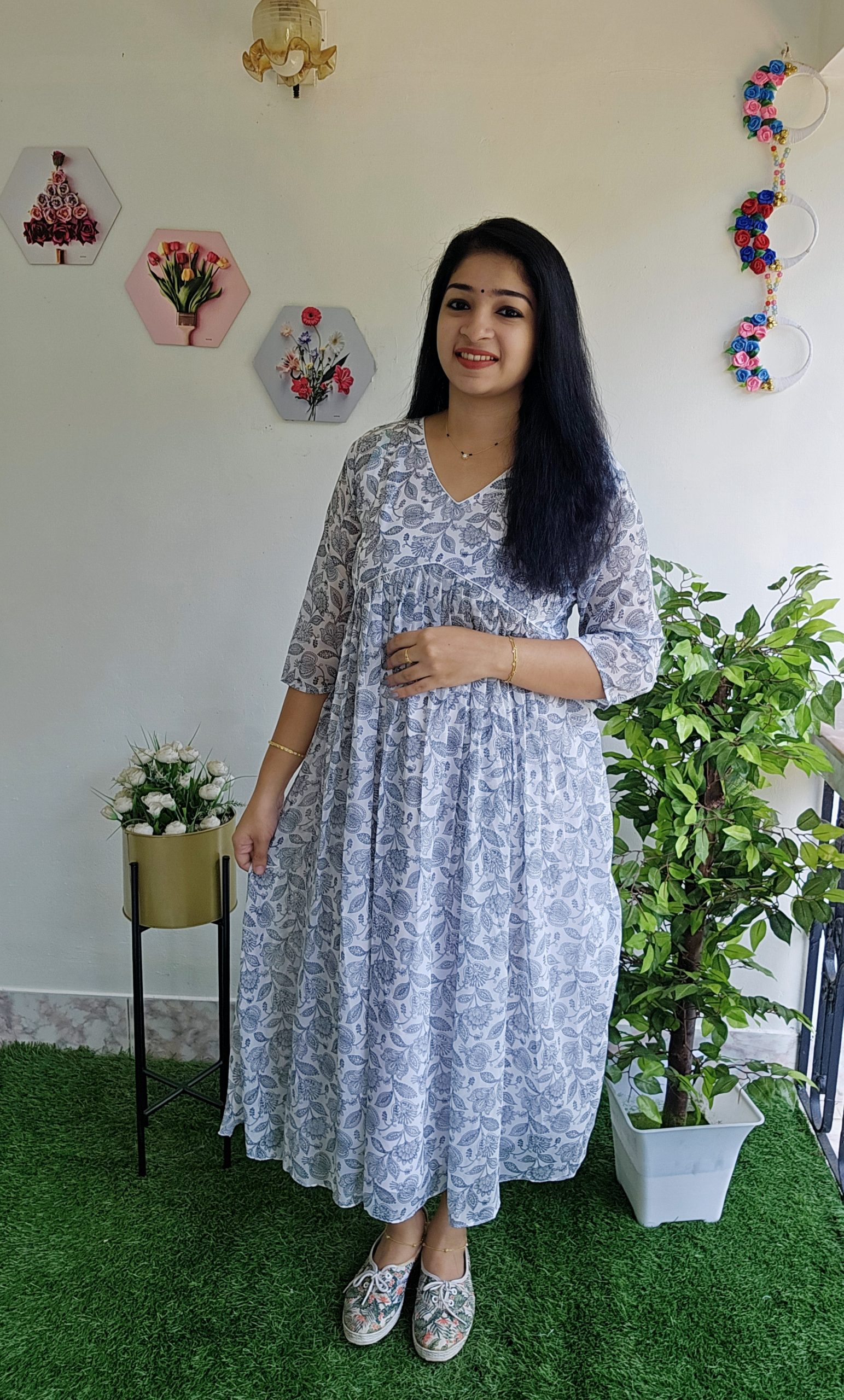 Maternity Alia Cut Feeding kurtis WHITE Priya s Magic World