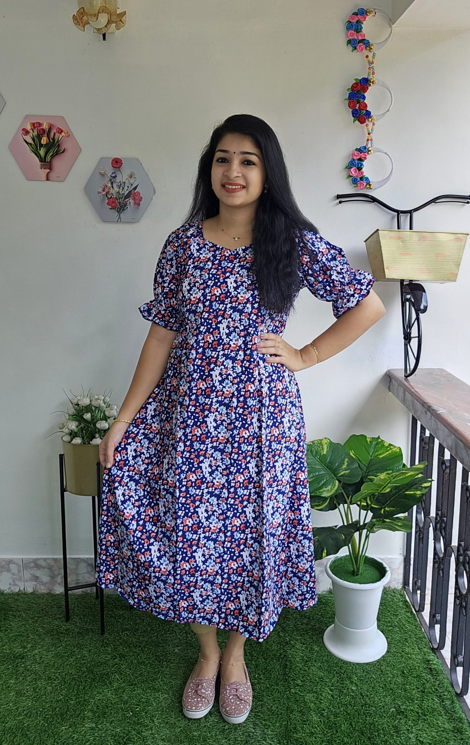 Maternity/Feeding Frock Model Kurtis-NAVY BLUE – Priya's Magic World