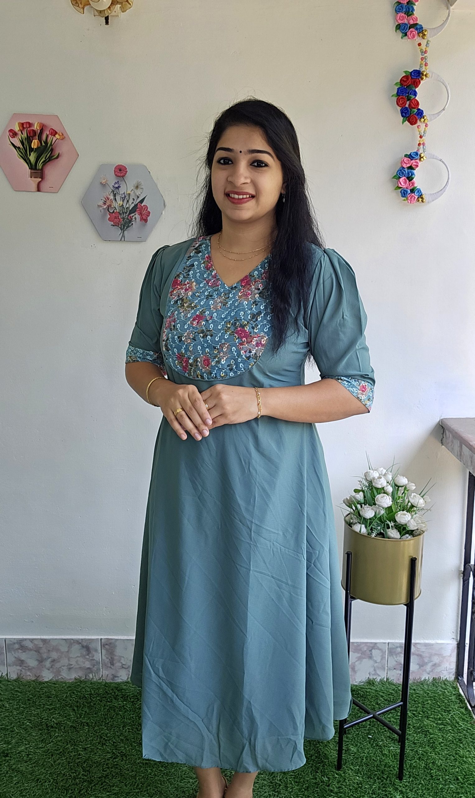 Normal/Aline Kurtis-SEA GREEN – Priya's Magic World