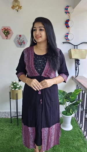 Cost and code given on pic. Please Book from site.  https://aksharaclothing.in Feeding kurti with both side zips. Check more  details in… | Instagram