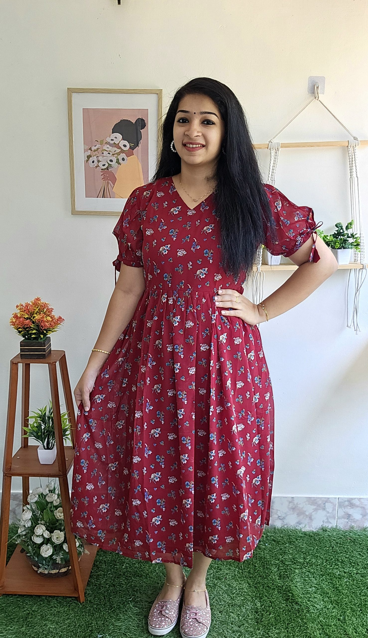 Normal / Frock Model Kurtis-MAROON – Priya's Magic World