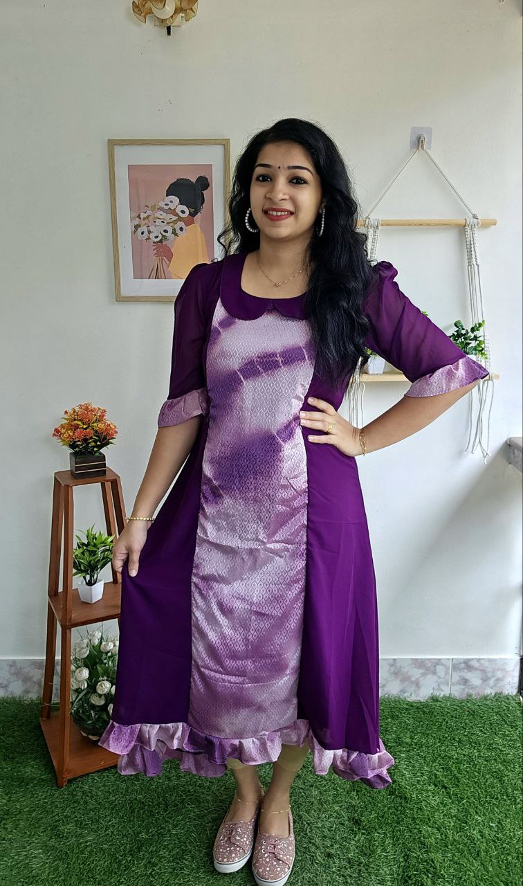 Maternity/Peter Pan Collar Neck/Feeding Kurtis -VIOLET – Priya's Magic ...