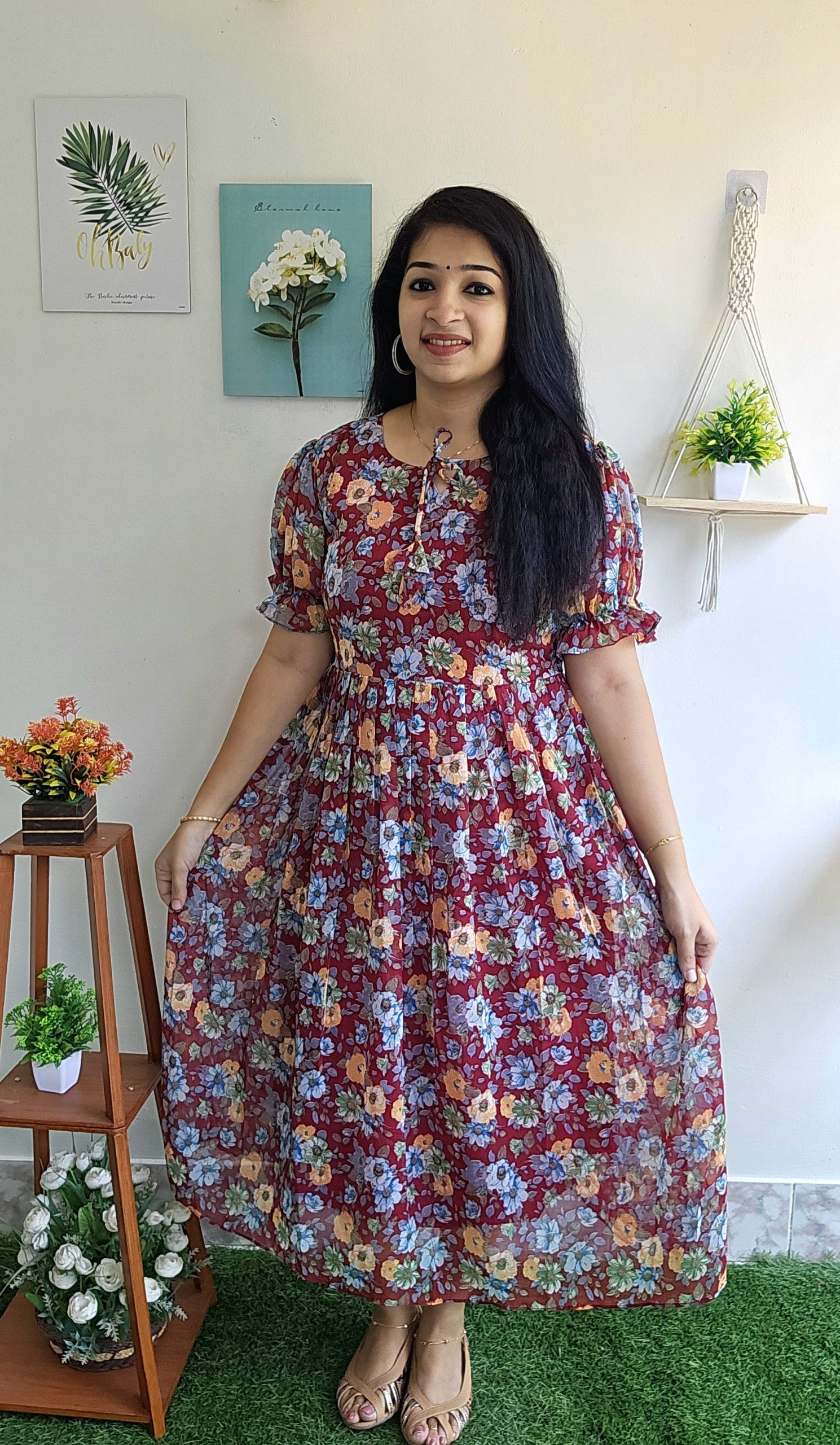 Normal /Stylish Frock Model Kurtis-MAROON – Priya's Magic World