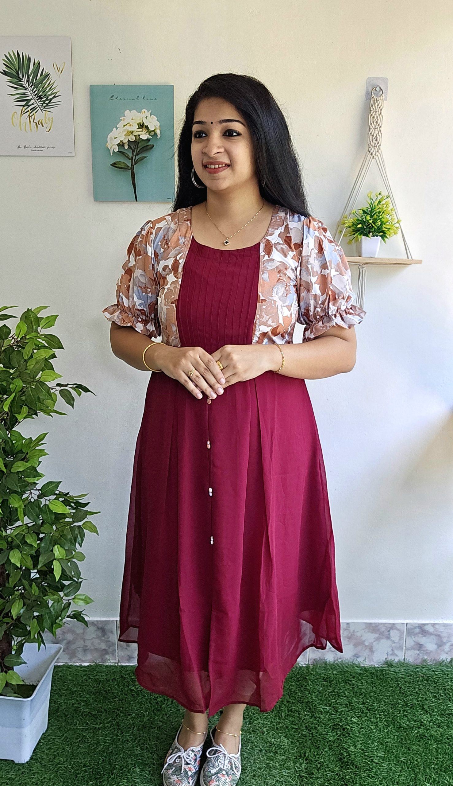 Normal/Pintex yoke/ Kurtis-MAROON – Priya's Magic World