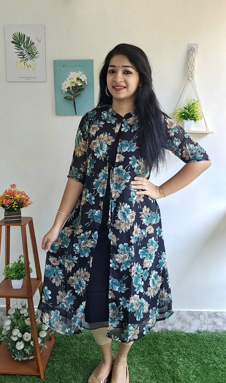 Feeding/Attached Long Jacket Kurtis-GREEN – Priya's Magic World