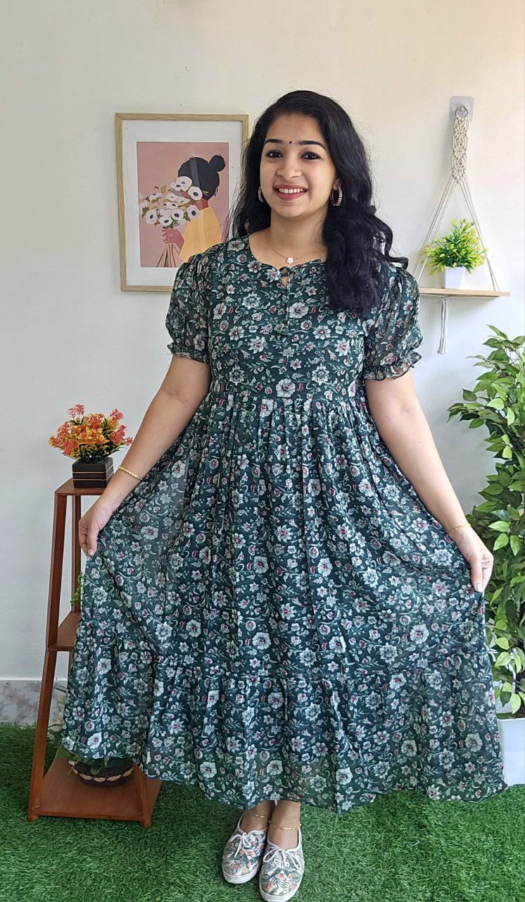 Normal/Stylish/Frock Model Kurtis-GREEN – Priya's Magic World