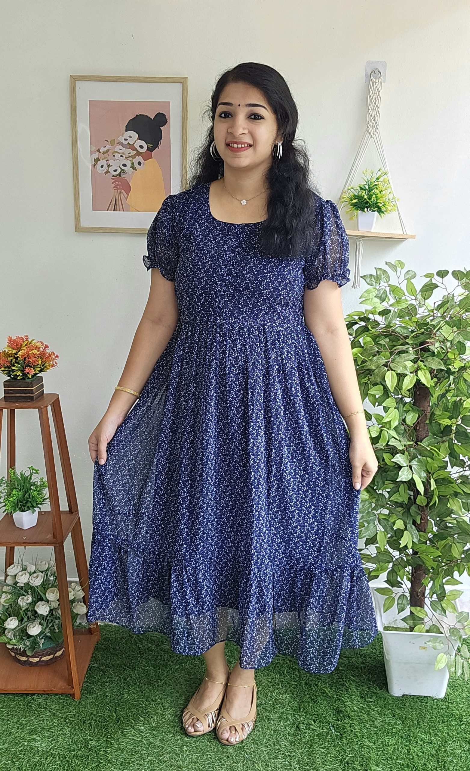 Normal/Stylish/Frock Model Kurtis-NAVY BLUE – Priya's Magic World